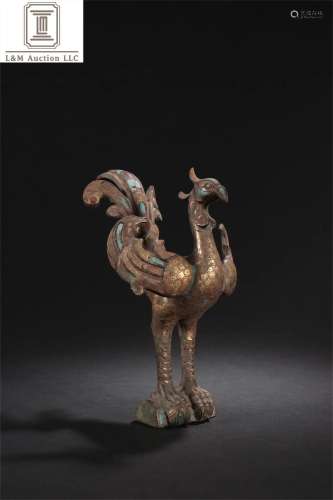 A Chinese Gilt Bronze Phoenix Ornament/Decoration