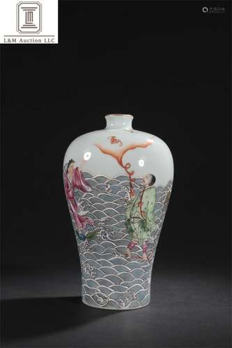 A Chinese Famille Rose Porcelain Meiping Vase