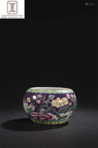 A Chinese Famille Rose Porcelain Flower Brush Washer