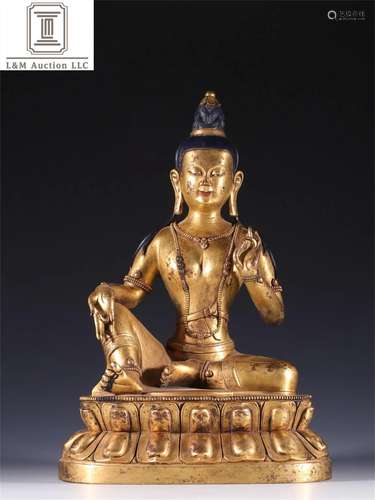 A Chinese Gilt Bronze Tara Buddha Statue