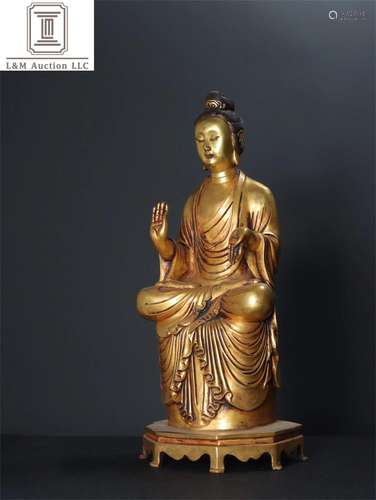 A Chinese Gilt Bronze Buddha Statue