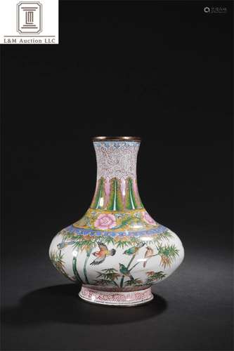 A Chinese Cloisonne Flower Patterned Vase