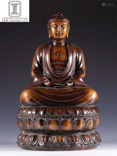 A Chinese Bronze Sakyamuni Buddha Statue