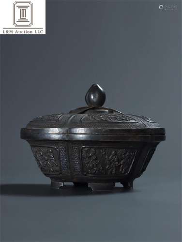 A Chinese Sterling Silver Lidded Jar