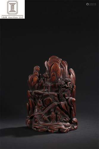 A Chinese Agarwood Figure & Story Decoration