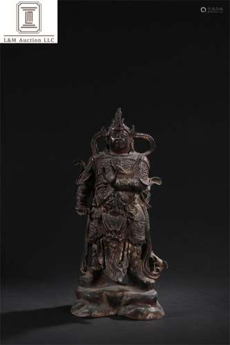 A Chinese Bronze Skanda Buddha Statue