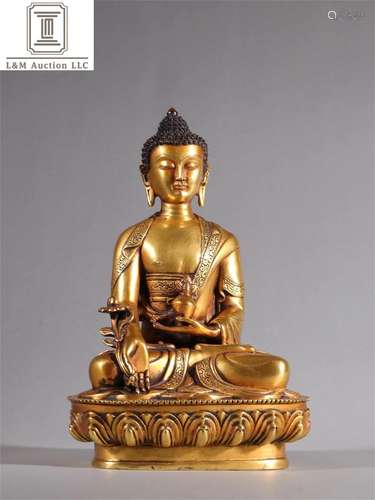 A Chinese Gilt Bronze Buddha Statue