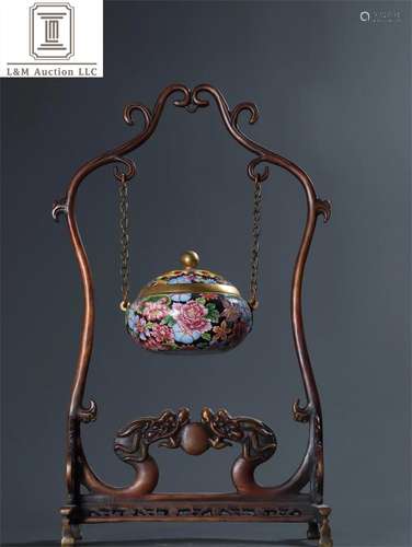 A Chinese Cloisonne Flower Incense Burner