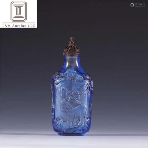 A Chinese Colored Glass Snuff Bottle with Figure &