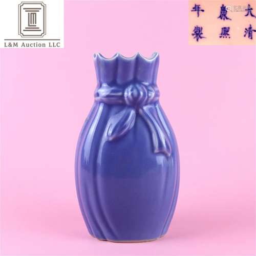 A Chinese Blue Glazed Porcelain Vase