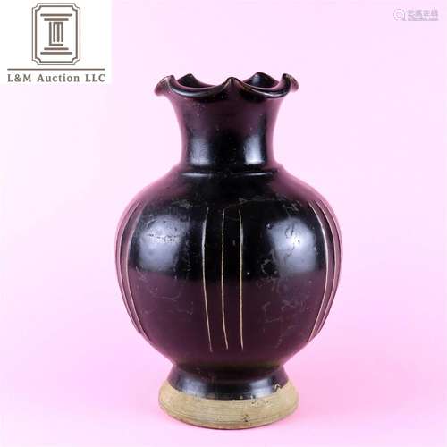 A Chinese Black Glazed Porcelain Vase