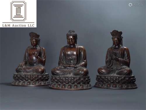 A Set of Bronze Buddha Statues