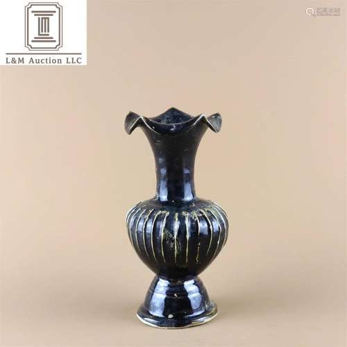 A Chinese Black Glazed Porcelain Vase