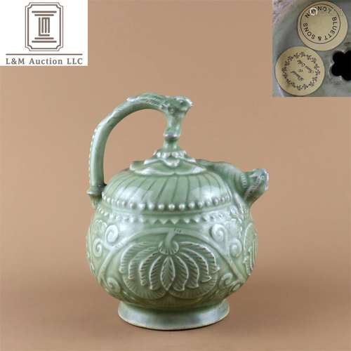 A Chinese Yaozhou Kiln Flower Patterned Teapot