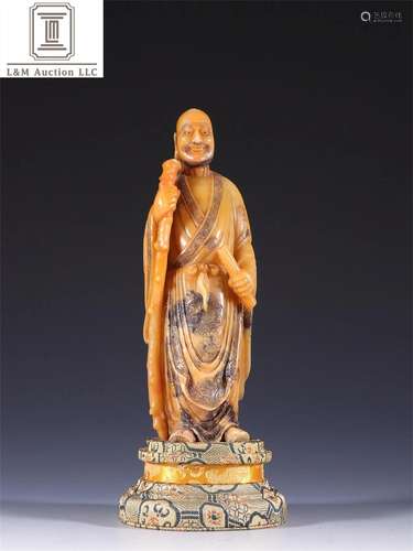 A Chinese Carved Tianhuang Stone Buddha Statue