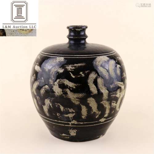 A Chinese Cizhou Kiln Porcelain Meiping Vase