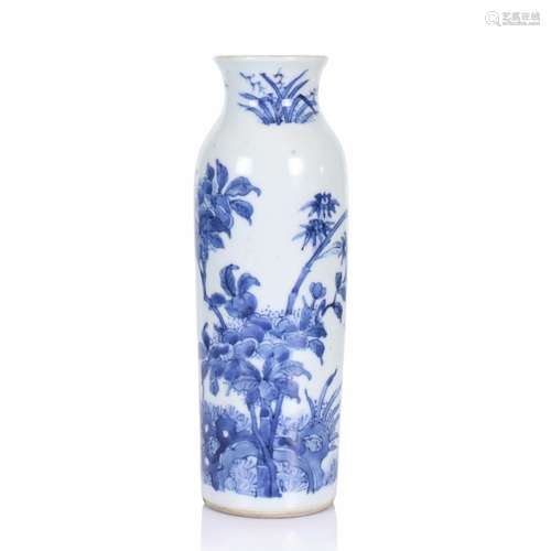 A Chinese Blue And White Glazed Porcelain Vase