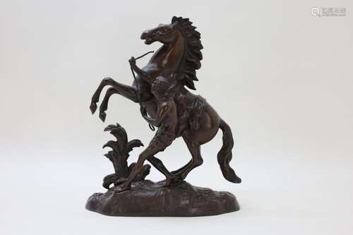 COUSTOU get. 'Paardenmenner' bronzen beeld - Hoogte ...