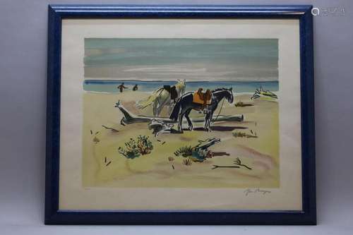 BRAYER Yves get. 'Paarden op het strand' litho 75/15...