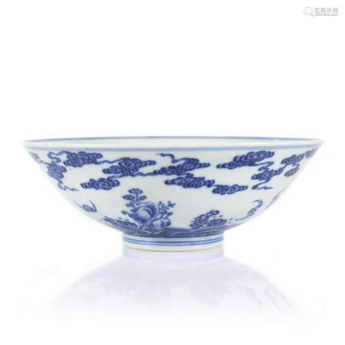 A Chinese Blue And White Glazed Porcelain Bowl