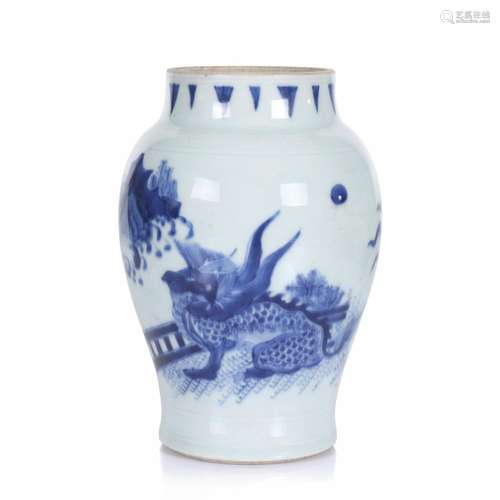 A Chinese Blue And White Porcelain Jar