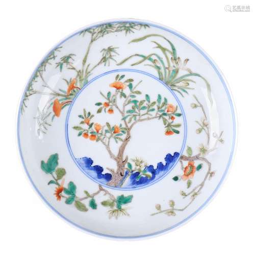 A Chinese Dou Cai Porcelain Dish