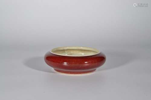Antique Red Glazed Washer Mid Qing Dynasty