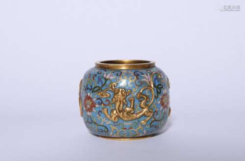Antique Cloisonné Enamel Waterpot Qing Dynasty
