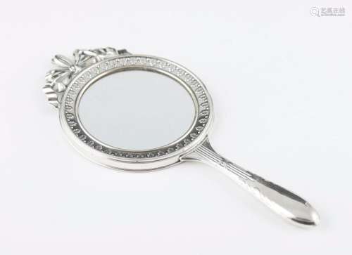 Espelho de mão em prata 833%, séc. XIX/XX