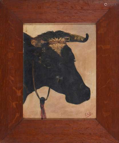Cabeça de touro, Óleo sobre tela, 41 x 32 cm.