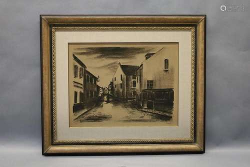 VLAEMINCK M. get. 'Straatbeeld met huizen' litho 47 ...