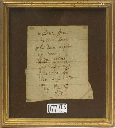 Document manuscrit à l'encre sur papier en vieux néerlan...