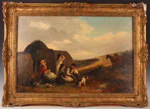 Thomas Smythe - Encampment with Figures, Dog and Horses near...