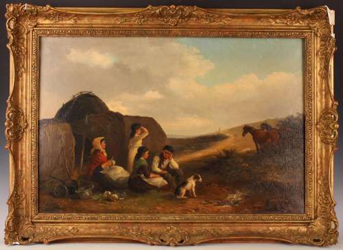 Thomas Smythe - Encampment with Figures, Dog and Horses near...