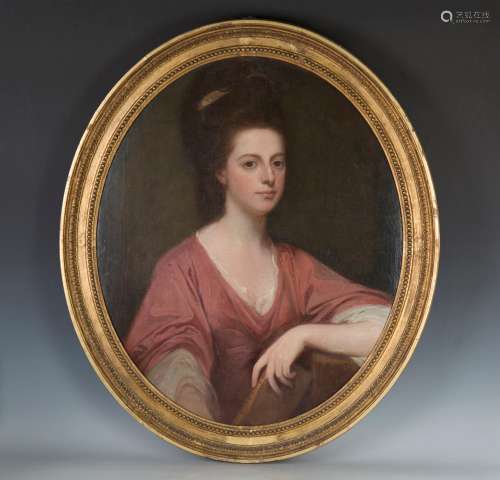 George Romney - Half Length Portrait of Lady Laetitia Beauch...