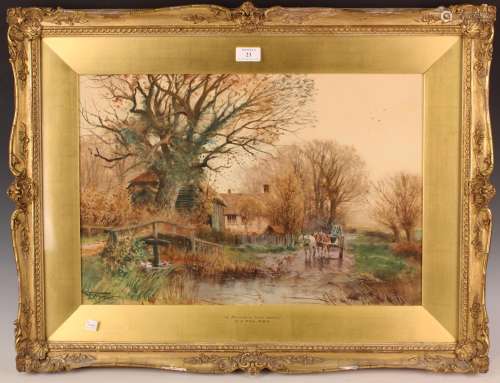 Henry Charles Fox - A Berkshire Lane Scene, watercolour with...