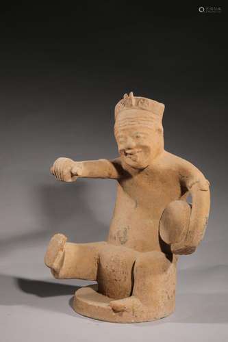 Homme au tambourin
Sculpture en terre cuite dans le style TA...