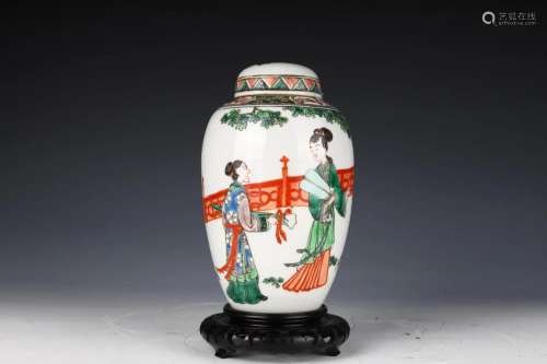Wucai Famille Verte Kangxi-Style Ginger Jar