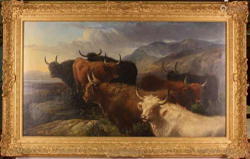 Aster Richard Chilton Corbould - Highland Cattle in a Landsc...