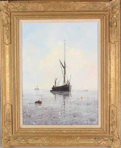 Clive Madgwick - Low Tide off Brightlingsea, oil on canvas, ...