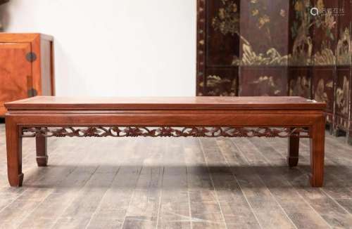 Rosewood Grapes Pattern Long Coffee Table or Bench