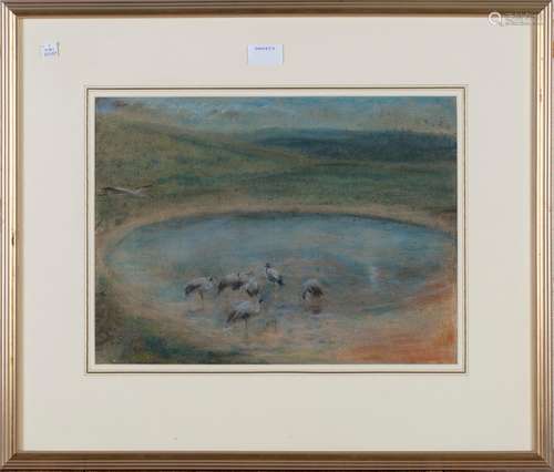 Edward Stott - Wading Birds in a Pond, late 19th/early 20th ...