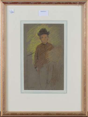 Edward Stott - Study of a Boy wearing a Hat, late 19th/early...