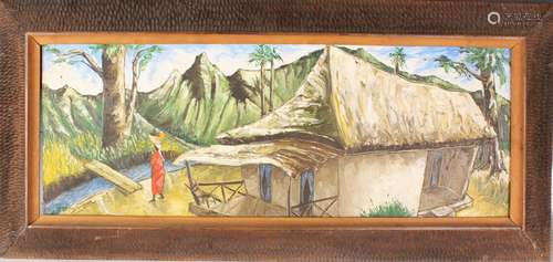 Jacques Enguerrand Gourgue - African Village Scene, 20th cen...