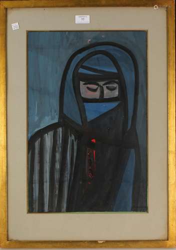 Mohamed Hamri - Portrait of a Moroccan Lady, 20th century wa...