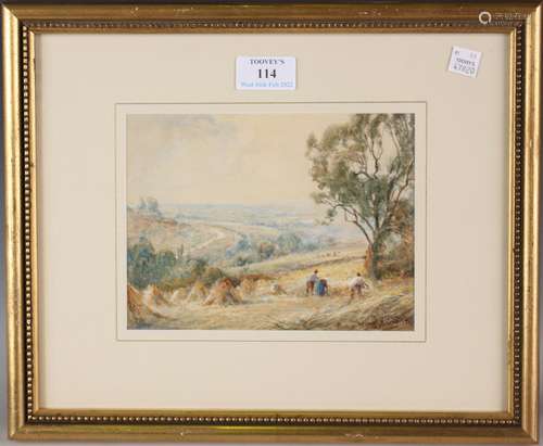 Henry John Kinnaird - Harvest Landscape, and Cattle by a Riv...