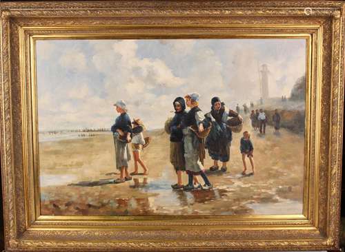 After John Singer Sargent - Oyster Gatherers at Cancale, lat...