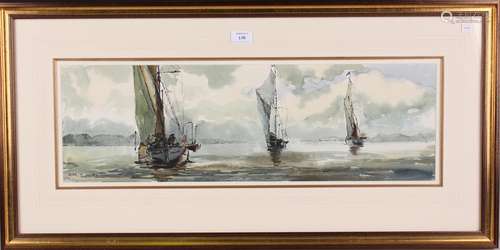 Frederick H. Brown - Sailing Vessels in an Estuary, 20th cen...