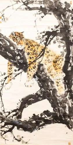 Leopard In A Tree - Fang Chuxiong
