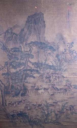 100 Deer Ming Style Silk Painting